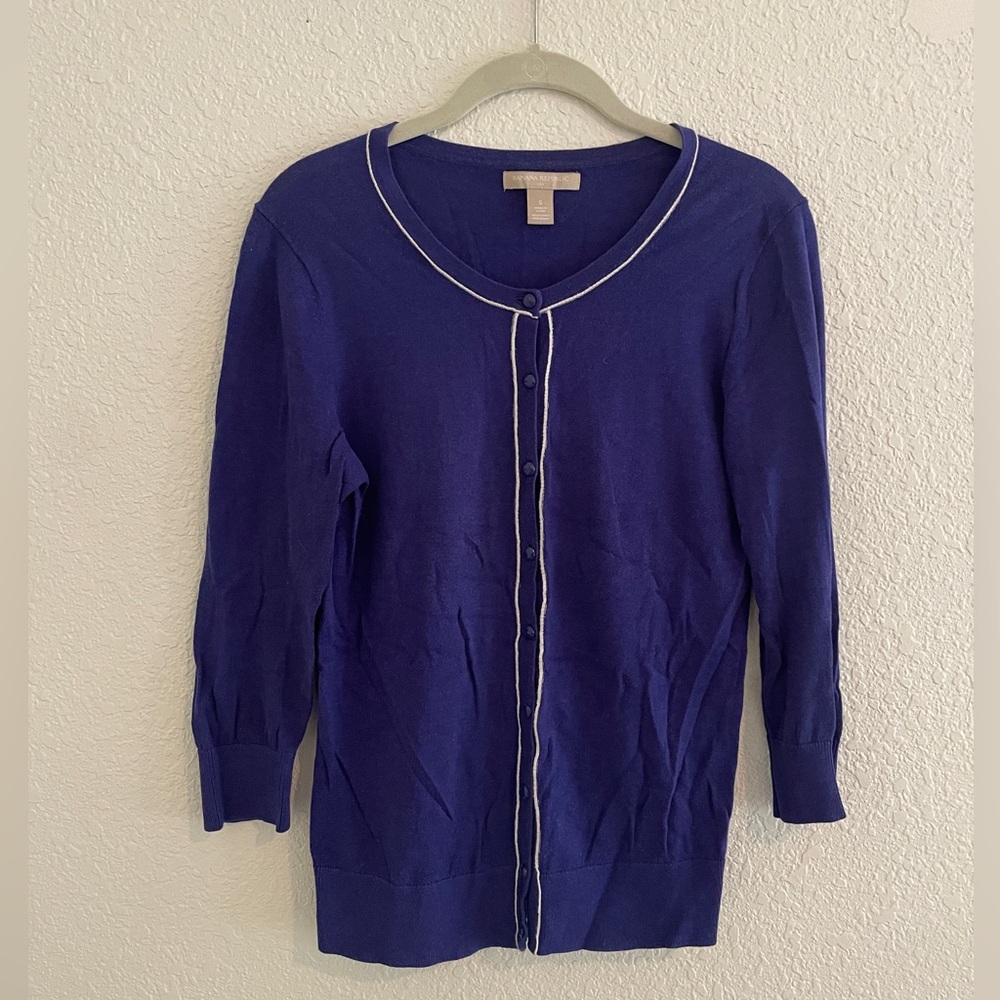 Banana Republic Purple Cardigan with 3/4 length sleeves - size S